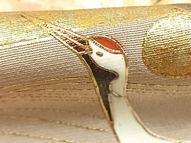 平和屋着物●豪華色留袖　地紙花鳥文　暈し染め　金銀彩　正絹　逸品　AABL3048fy