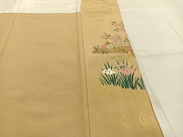 平和屋着物●豪華色留袖　地紙花鳥文　暈し染め　金銀彩　正絹　逸品　AABL3048fy