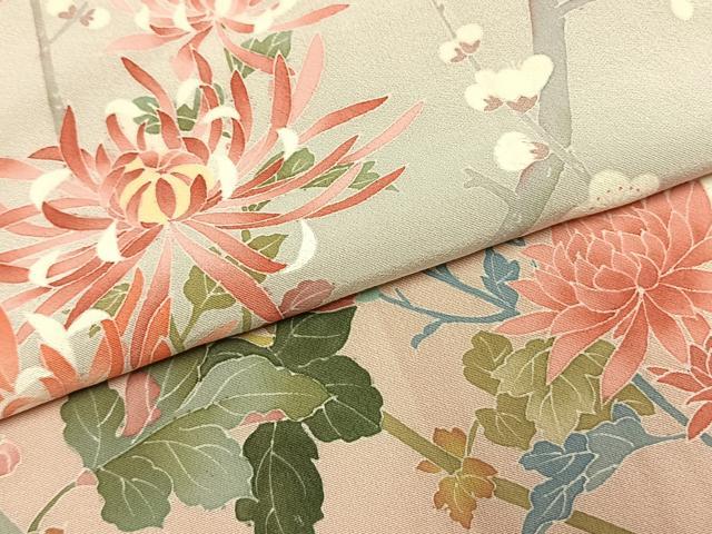 平和屋着物●訪問着　友禅　作家物　枝花文　暈し染め　正絹　逸品　AABL3052fy