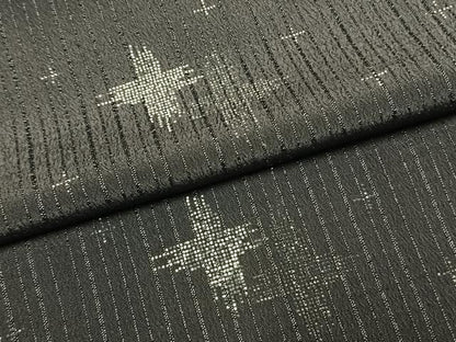 平和屋着物▼上質な紬　印伝　十字絣　正絹　逸品　AABL3055fy