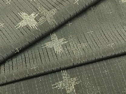 平和屋着物▼上質な紬　印伝　十字絣　正絹　逸品　AABL3055fy