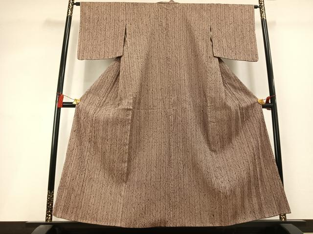 平和屋着物●上質な紬　杢目絞り　正絹　逸品　未使用　AABL3061fy