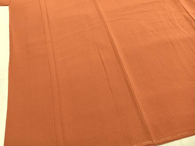 平和屋着物●上質な色無地　樺色　正絹　逸品　未使用　AABL3064fy