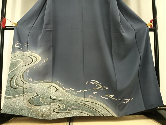 平和屋着物●訪問着　流水文　暈し染め　正絹　逸品　AABL3069fy