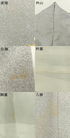 平和屋着物●訪問着　刺繍　枝花文　たたき染め　金彩　正絹　逸品　AABL3070fy