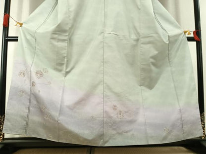 平和屋着物●本場染大島紬　訪問着　総刺繍　吉祥花鳥文　正絹　逸品　AABL3075fy