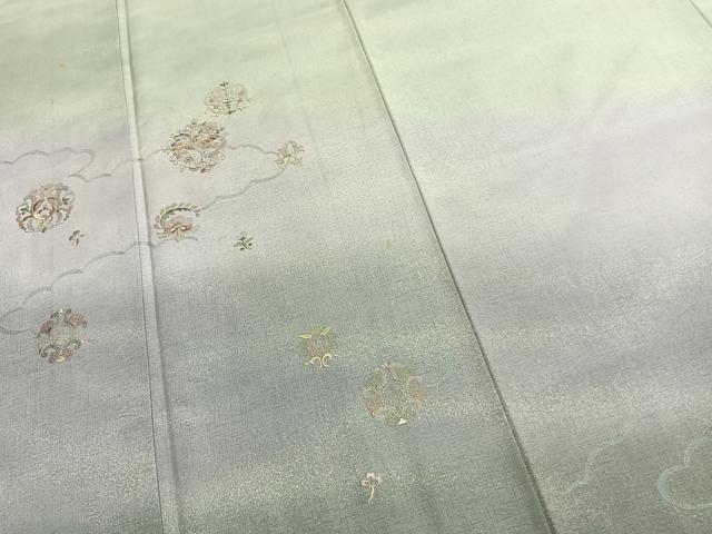平和屋着物●本場染大島紬　訪問着　総刺繍　吉祥花鳥文　正絹　逸品　AABL3075fy