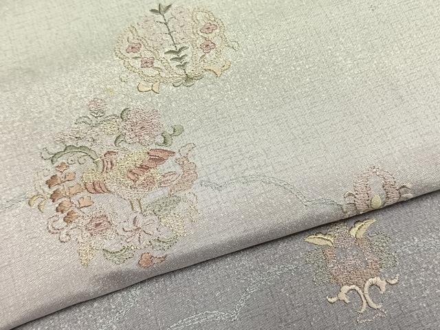 平和屋着物●本場染大島紬　訪問着　総刺繍　吉祥花鳥文　正絹　逸品　AABL3075fy