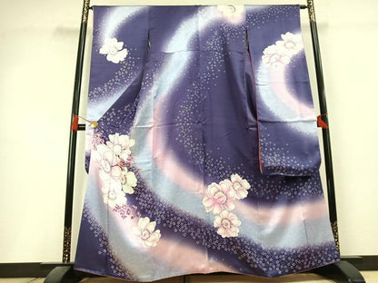 平和屋着物●豪華振袖　舞花文　暈し染め　正絹　逸品　AABL3077fy