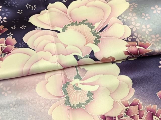 平和屋着物●豪華振袖　舞花文　暈し染め　正絹　逸品　AABL3077fy