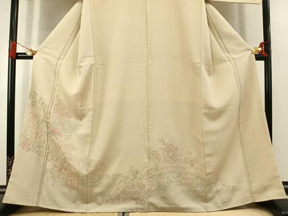 平和屋着物●訪問着　中国三大刺繍　スワトウ刺繍　汕頭刺繍　総刺繍　吉祥花文　正絹　逸品　AABL3078fy