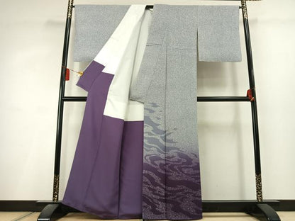 平和屋着物●染色作家　奥田祐斎　色留袖　風景文　暈し染め　たたき染め　金銀彩　正絹　逸品　AABL3079fy