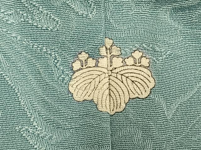 平和屋着物●上質な色無地　墨流し地紋　水色　正絹　逸品　AABL3081fy