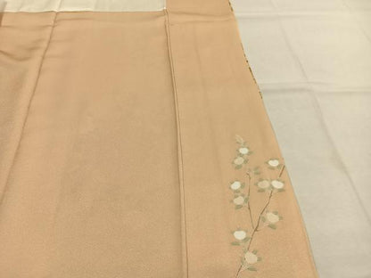 平和屋着物●訪問着　絞り　駒刺繍　草花文　暈し染め　金彩　やまと誂製　正絹　逸品　AABL3082fy