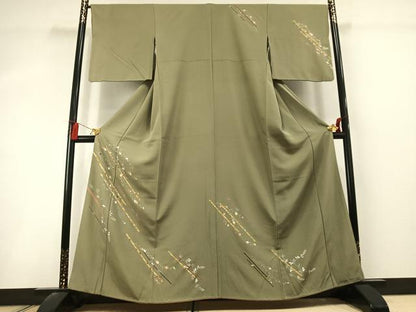 平和屋着物●訪問着　草花文　金彩　鈴乃屋扱い　正絹　逸品　AABL3083fy