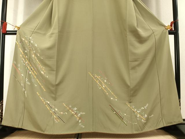 平和屋着物●訪問着　草花文　金彩　鈴乃屋扱い　正絹　逸品　AABL3083fy