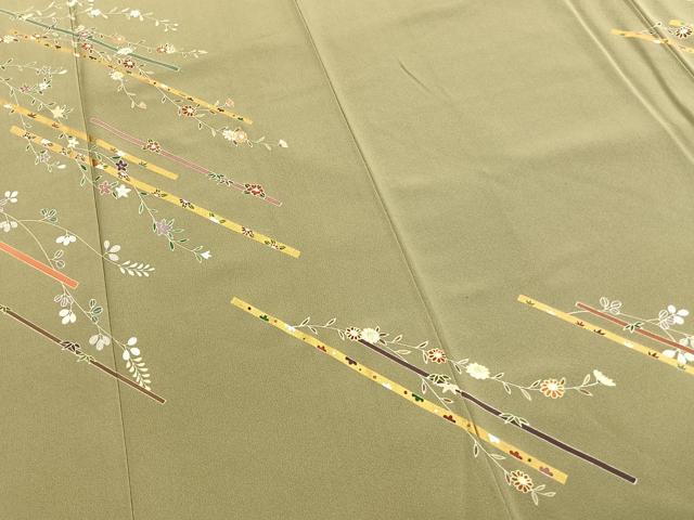 平和屋着物●訪問着　草花文　金彩　鈴乃屋扱い　正絹　逸品　AABL3083fy