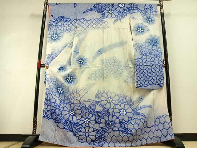 平和屋着物●豪華振袖　総絞り　舞花文　暈し染め　正絹　逸品　AABL3085fy