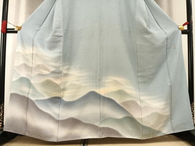 平和屋着物●訪問着　作家物　風景文　暈し染め　正絹　逸品　AABL3086fy