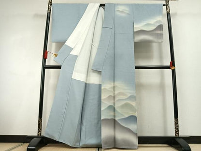 平和屋着物●訪問着　作家物　風景文　暈し染め　正絹　逸品　AABL3086fy
