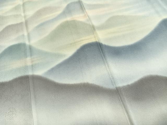 平和屋着物●訪問着　作家物　風景文　暈し染め　正絹　逸品　AABL3086fy