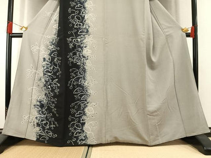 平和屋着物●訪問着　絞り　枝葉文　暈し染め　正絹　逸品　未使用　AABL3087fy