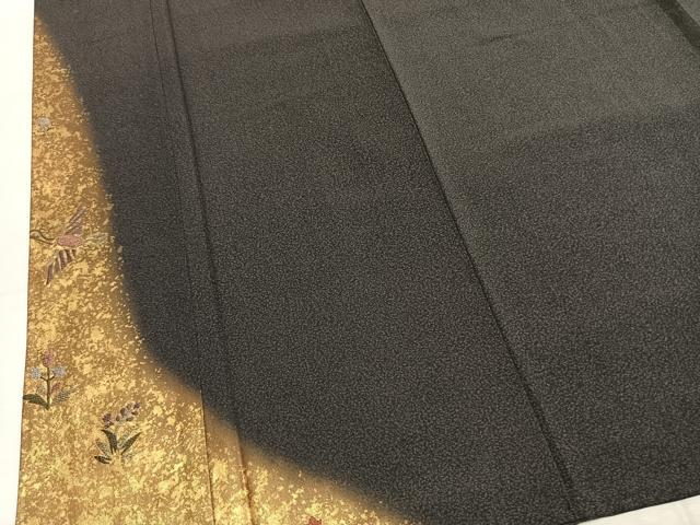 平和屋着物●訪問着　刺繍　花鳥文　暈し染め　金彩　正絹　逸品　AABL3089fy