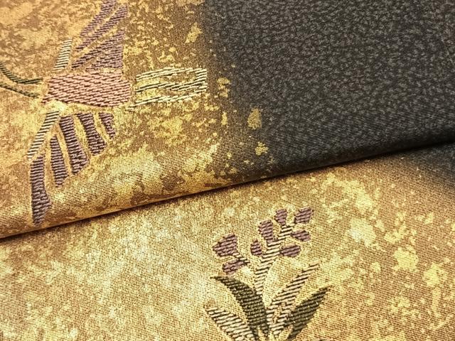 平和屋着物●訪問着　刺繍　花鳥文　暈し染め　金彩　正絹　逸品　AABL3089fy