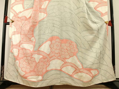 平和屋着物●豪華振袖　総絞り　舞花文　正絹　逸品　AABL3090fy