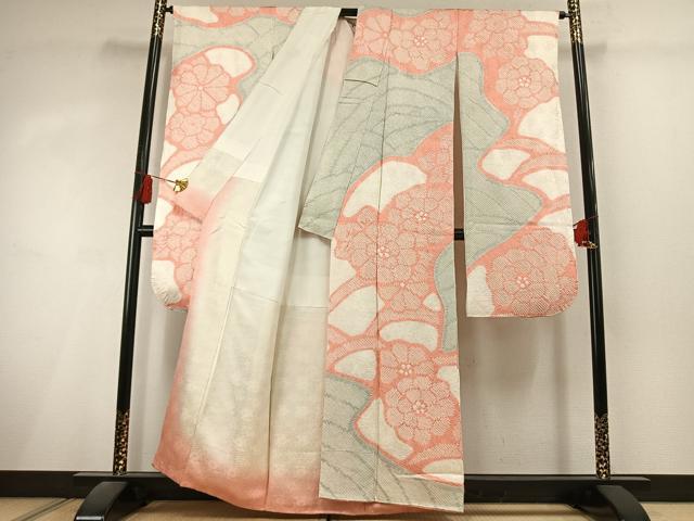 平和屋着物●豪華振袖　総絞り　舞花文　正絹　逸品　AABL3090fy