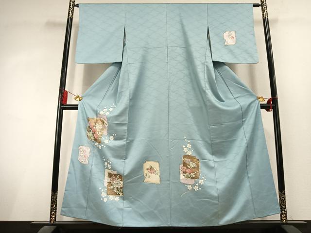 平和屋着物●洗える最高級着物　＜英＞はなぶさ謹製　訪問着　色紙重ね花文　金彩　洗える着物　AABL3092fy