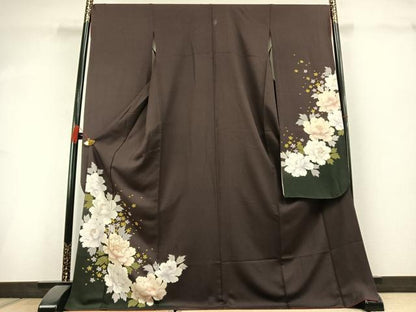 平和屋着物●豪華振袖　草花文　金彩　正絹　逸品　AABL3098fy