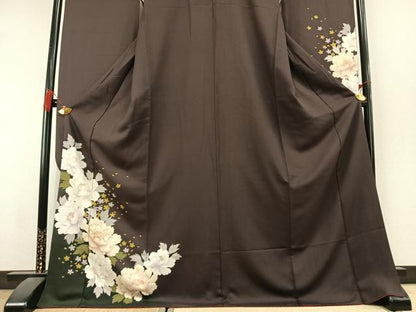 平和屋着物●豪華振袖　草花文　金彩　正絹　逸品　AABL3098fy