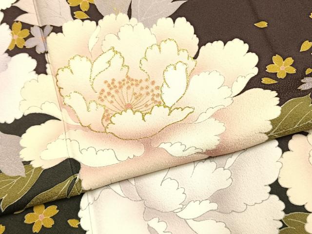平和屋着物●豪華振袖　草花文　金彩　正絹　逸品　AABL3098fy