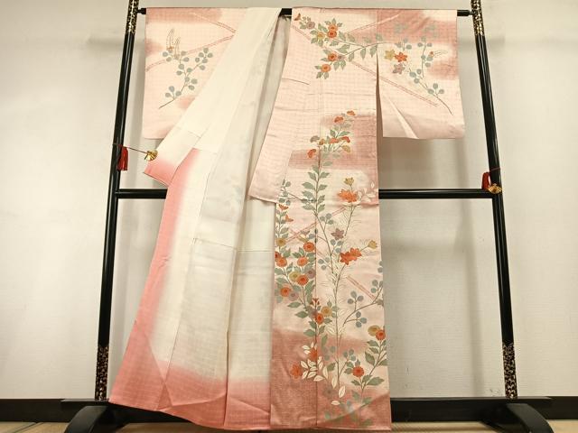 平和屋着物●訪問着　草花文　暈し染め　金彩　正絹　逸品　AABL3101fy