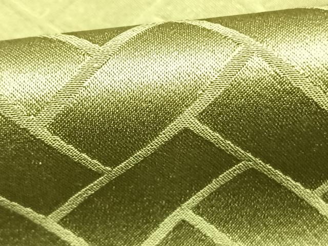 平和屋着物●上質な色無地　檜垣地紋　抹茶色　正絹　逸品　AABL3104fy