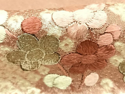 平和屋着物●訪問着　絞り　刺繍　枝梅松文　金糸　銀彩　正絹　逸品　AABL3109fy