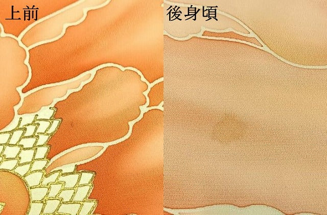 平和屋着物●豪華色留袖　舞花文　暈し染め　金彩　正絹　逸品　AABL3110fy