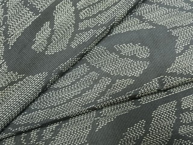平和屋着物▼本場大島紬　幾何学文様　正絹　逸品　AABL3114fy