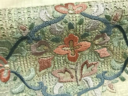 平和屋着物●本場染大島紬 訪問着 中国三大刺繍 スワトウ刺繍 汕頭刺繍 総刺繍 雲取り吉祥花文 金糸 ロング丈 正絹 逸品 AABL3116fy