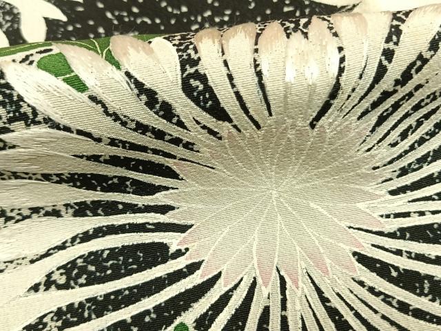 平和屋着物●豪華黒留袖　作家物　刺繍　草花文　正絹　逸品　未使用　AABL3123fy