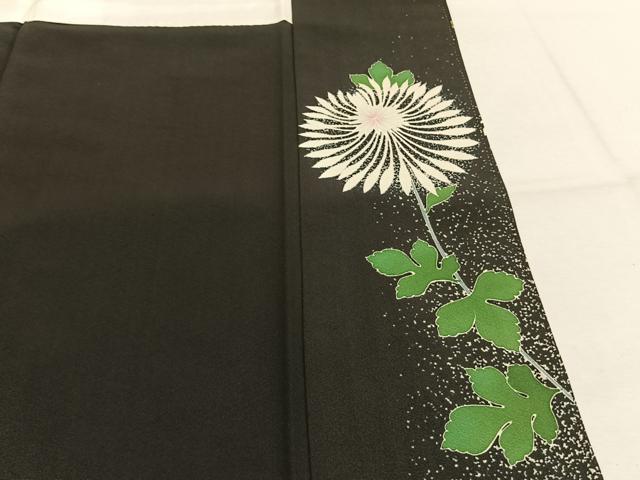 平和屋着物●豪華黒留袖　作家物　刺繍　草花文　正絹　逸品　未使用　AABL3123fy