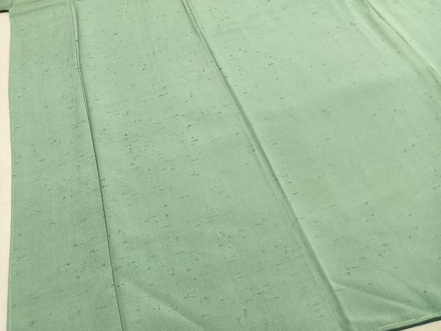 平和屋着物●上質な色無地　裏葉柳色　お召縮緬　正絹　逸品　AABL3130fy