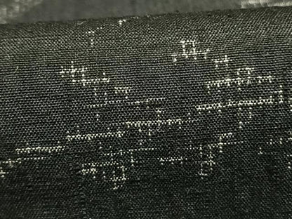 平和屋着物●結城紬　100亀甲　草葉文　黒地　正絹　逸品　AABL3140fy