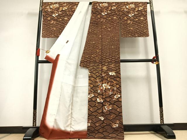 平和屋着物●訪問着　地紙花蝶文　金彩　正絹　逸品　AABL3141fy