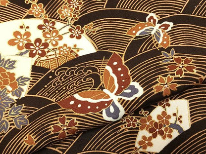 平和屋着物●訪問着　地紙花蝶文　金彩　正絹　逸品　AABL3141fy