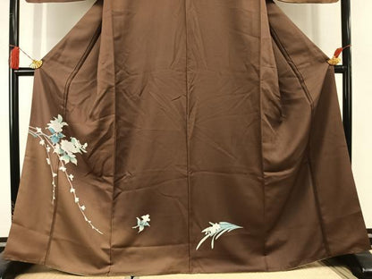 平和屋着物●訪問着　友禅　枝花文　暈し染め　やまと誂製　背抜き仕立て　正絹　逸品　AABL3143fy