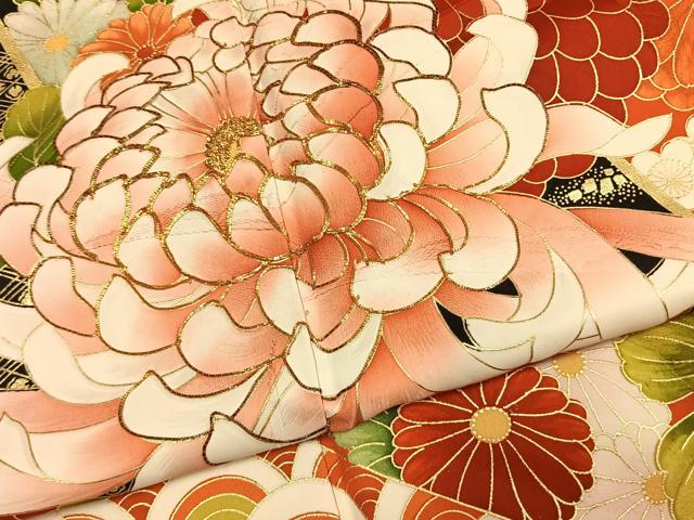 平和屋着物●豪華振袖　駒刺繍　草花文　金彩　逸品　AABL3146fy