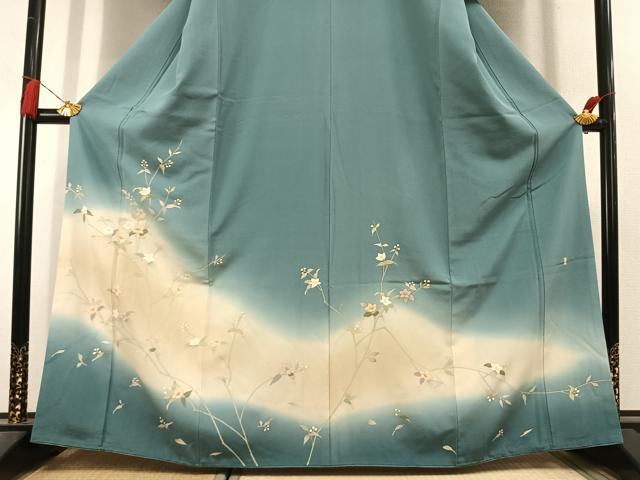 平和屋着物●訪問着　作家物　枝花文　暈し染め　金彩　逸品　AABL3147fy