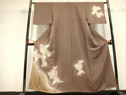 平和屋着物●訪問着　更紗花文　暈し染め　金彩　正絹　逸品　AABL3149fy